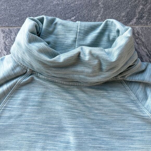 EUC Kyodan Pullover Heather Green Funnel Neck Thumbholes Zip Pockets Small - Picture 4 of 15